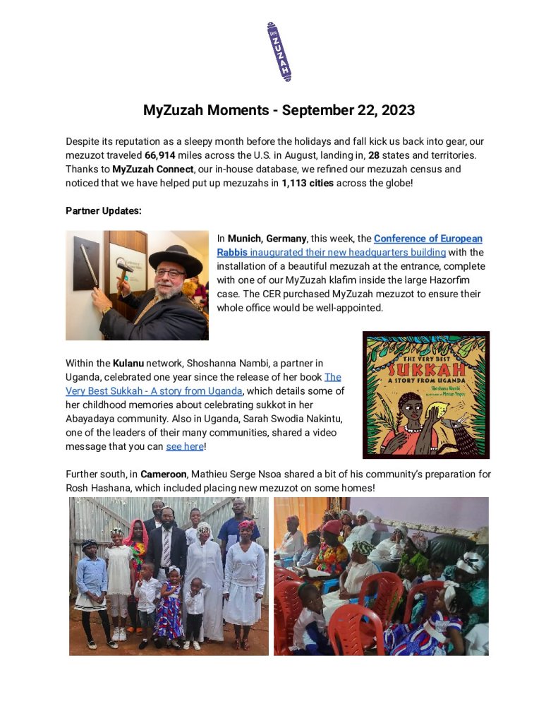 thumbnail of MyZuzah Moments – September 22, 2023